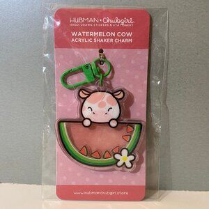 Hubman & Chubgirl Watermelon Cow Acrylic Shaker Charm Keychain